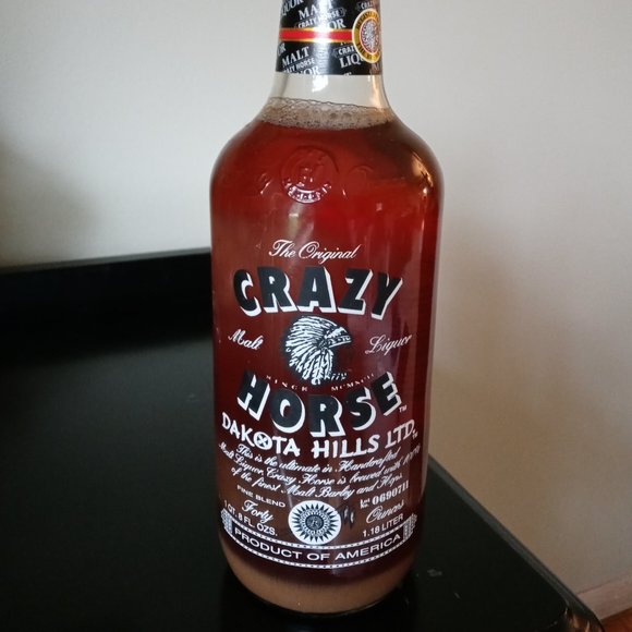 Hornell Other Crazy Horse Malt Liquor Clear Glass 4 Oz Bottle